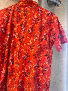 Red Floral Button shirt- Bust- 32/34