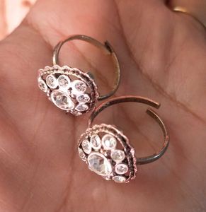 Pure Silver Zircon Toe rings