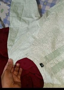 Woman Cotton Kurta Set With Dupatta