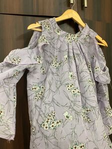 Floral Cold Shoulder Ruffle Top