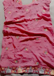 Rose Colour Silk Shalwar Kmeez Duptta