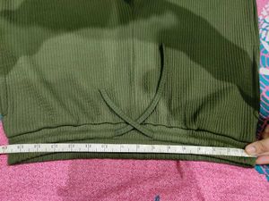 Combo Of Olive Green Trouser And Cute White Top