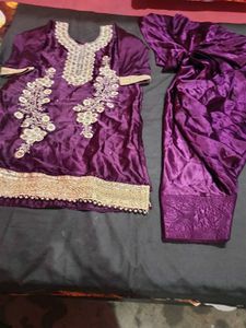 Purple party wear Embroidered Salwar Suit