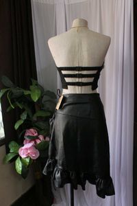Black 3D Flower Beaded Corset Top