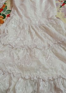 Price Drop! White And Pink Colour Combo Frock