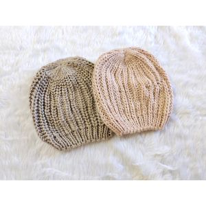 Netural Tones Knitted look crochet 🧶 Beanie