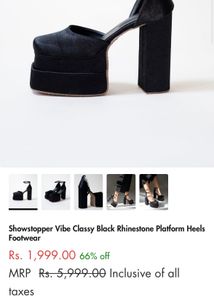 Black Platform Heels with Ankle Strap