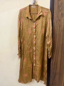 Silk Brown &amp; Pink Pajama Set