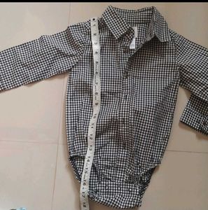 Checkered Baby Shirt with vest and tie
