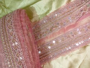 Embroidered Peach Lace