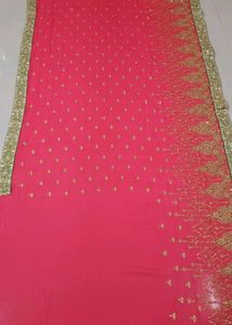 Embroidery Heavy Work Saree For Women