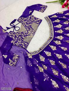 Heavy Embroidery Sequence Work Langha Choli