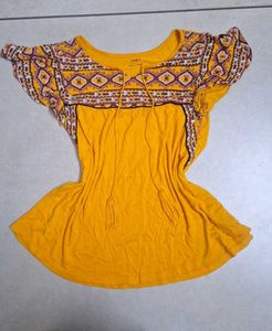 Boho Chic Yellow Print Top