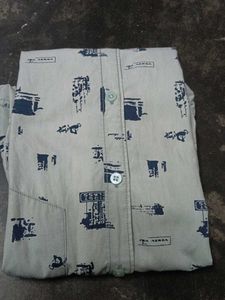 Patterned Long Sleeve Button-Down