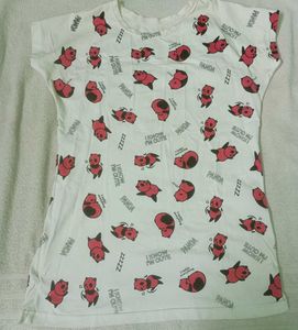 white tshirt cute panda printed