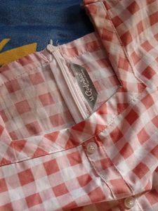 Fit and Flare Light Pink Button-Down Dress