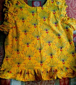 Yellow Printed Top