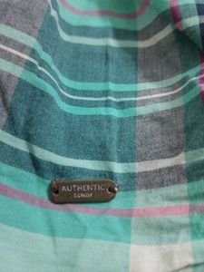 MAX Mint Green &amp; Navy Checkered Casual Shirt