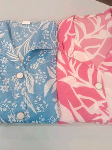 Pink &amp; White Print Top