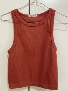 Rust Ribbed Tank Top