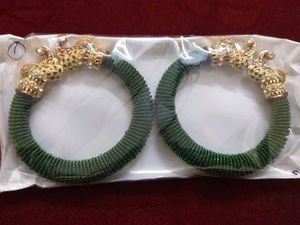Elephant Head Green- A pair of Kada