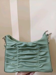 Sage Green Ruched Shoulder Bag