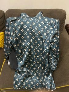 LV Print Top And Wrap Around Skirt