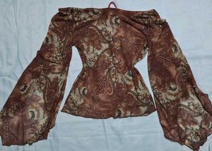 Boho Paisley Balloon Sleeve Top