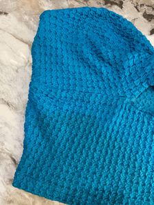 Blue Texture Tube Top XS-S