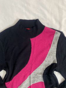 soft Retro Colorblock Knit Top size S/M