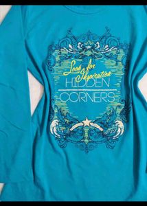 🆕 Blue Graphic Print Tee