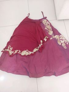 Red designer Lehanga choli zari and sequins work