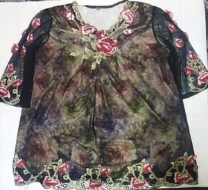 😍3XL NEW 2 LAYERED MULTICOLOUR TOP