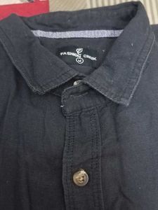 Navy Blue Short Sleeve Button-Down Shirt