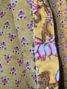 Yellow &amp; Red Printed Dupatta