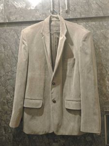 Stylish Beige Corduroy Blazer