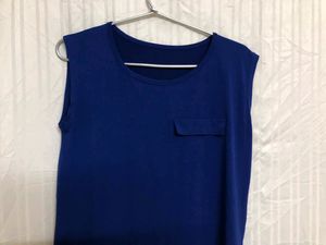 Navy Blue Sleevless Top