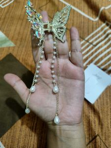 2 Crystal Butterfly Hair Claw Clip