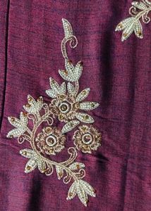 Smooth Embroidered Maroon Kurti Soft Material 🤎