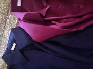 women Blue &amp; Purple Office Wear Formal Shirt Combo