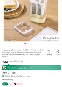Yogurt & Curd Maker with Strainer