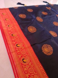 Black Pure Silk Saree