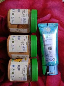 Fairness cream + foundation and kasturi haldi powd