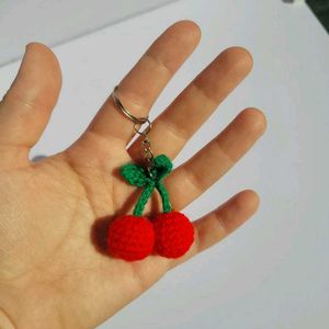 Crochet Cherry 🍒 Keychain