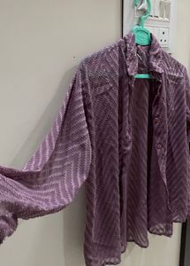 Net ,Cotton, Sheer Shirt