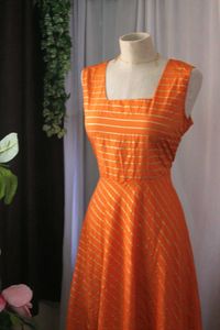 Orange Striped Maxi Dress