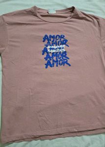 Pink Amor Graphic Oversized T-Shirt
