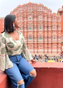 White Green Printed Bohemian Wrap Top