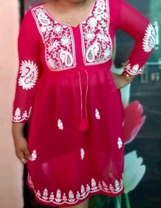 Pink Embroidered Top