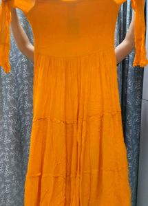 Vibrant Mustard Ethnic Dress